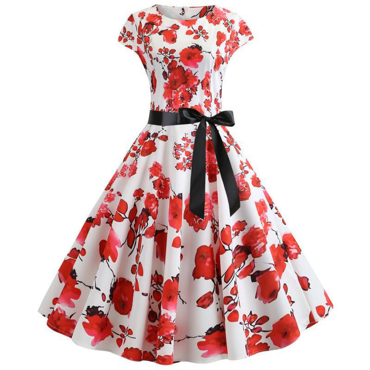 Damen Swingkleid mit floralem Muster und Betondetails Drune
