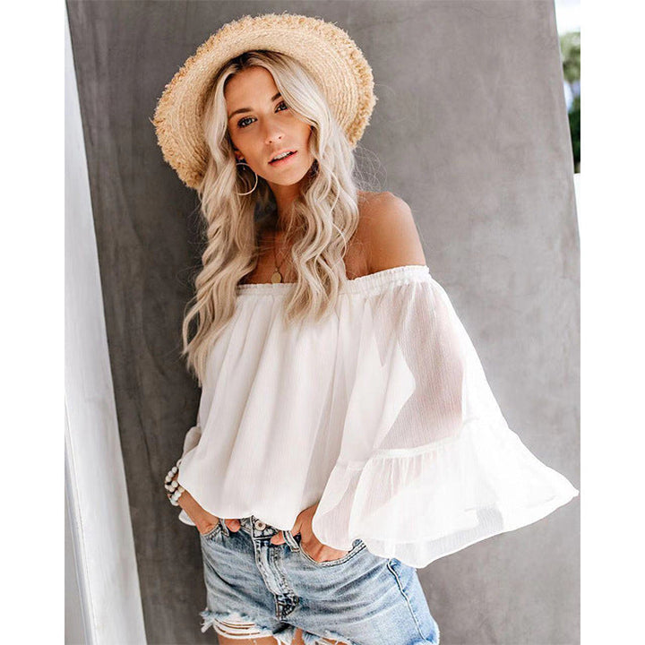 Damen Bluse mit weitem Ärmel und off-shoulder Design Drune