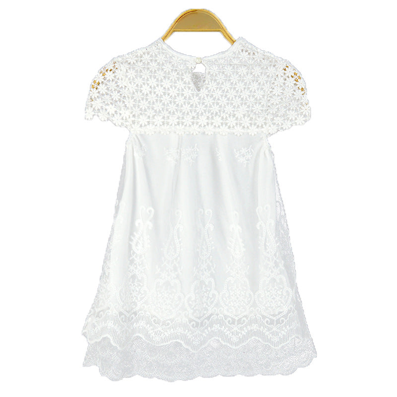 Damen Spitzenkleid mit floralem Design und ausgestelltem Saum Drune