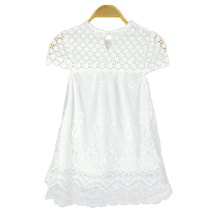 Damen Spitzenkleid mit floralem Design und ausgestelltem Saum Drune