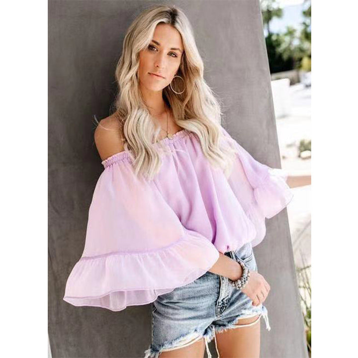 Damen Bluse mit weitem Ärmel und off-shoulder Design Drune