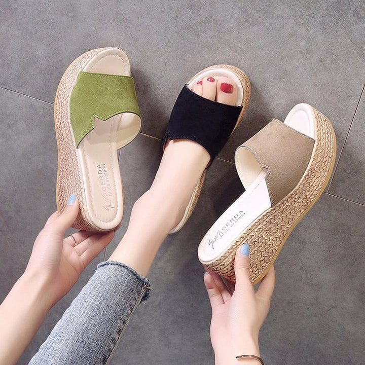 Damen Wedge-Sandalen mit modernem Überkreuz-Design und rutschfester Sohle Drune