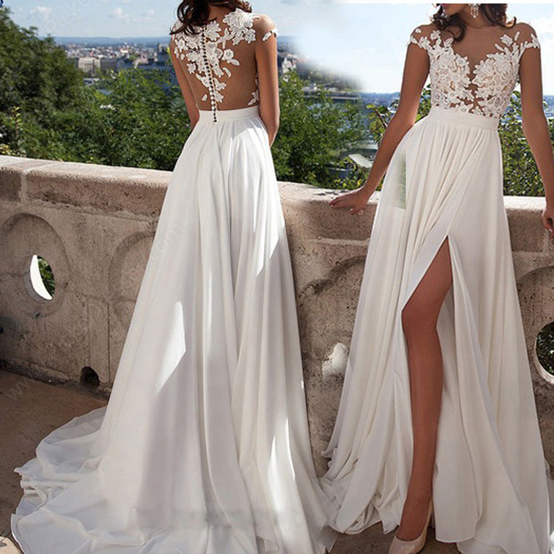 Drune | Spitzen-Spalt-Abendkleid
