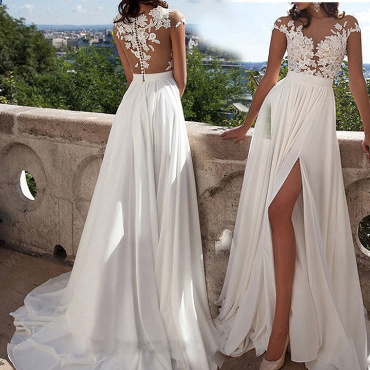 Drune | Spitzen-Spalt-Abendkleid