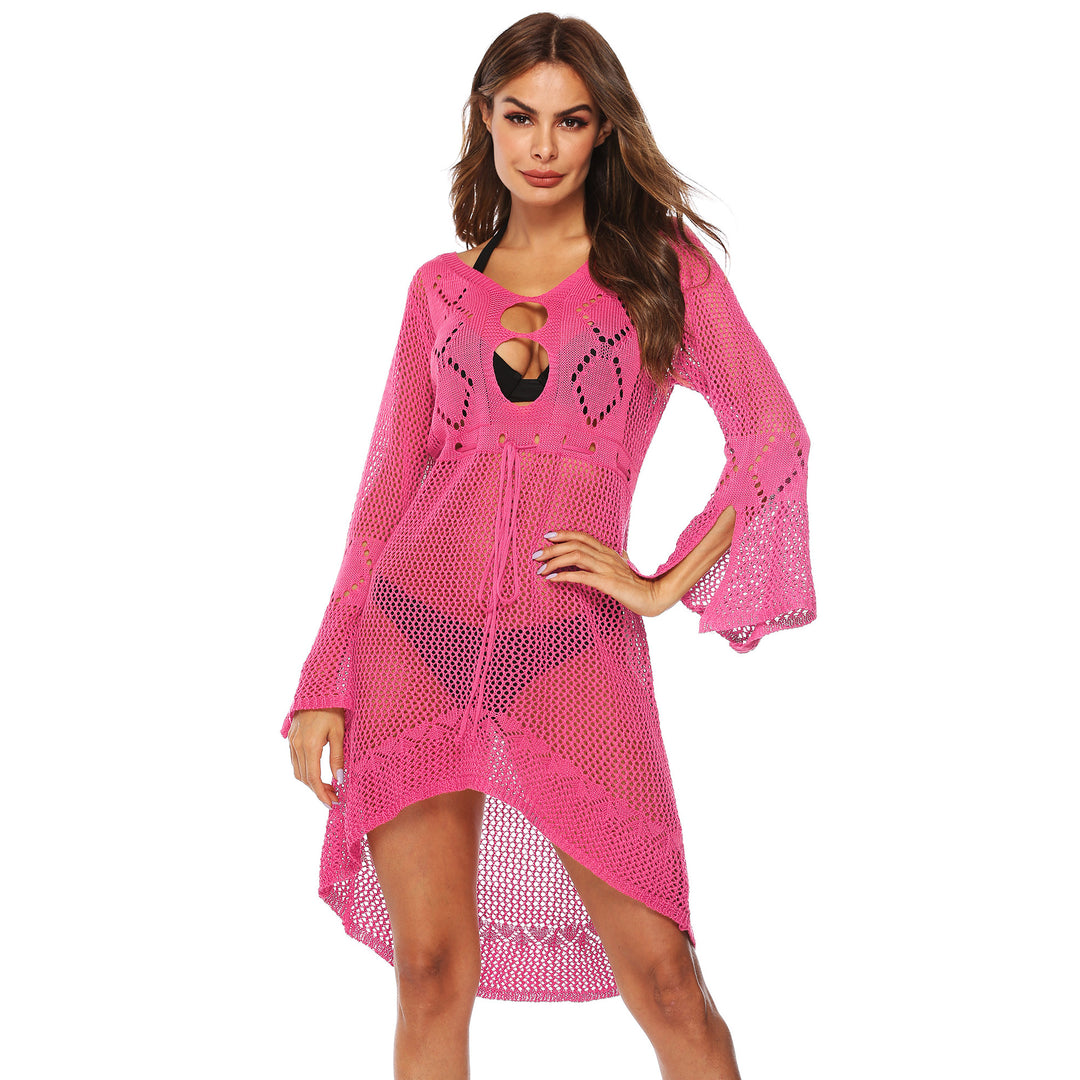 Damen luftiger Strandkimono mit eleganten Häkelmustern Drune