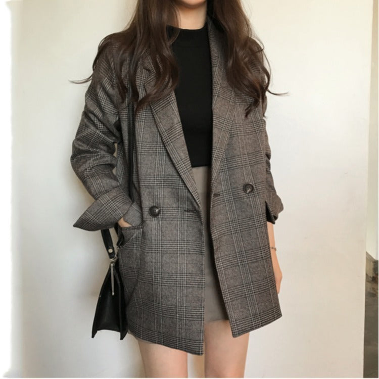 Drune | blazer mit karierter jacke