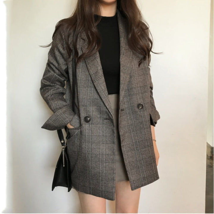 Drune | blazer mit karierter jacke