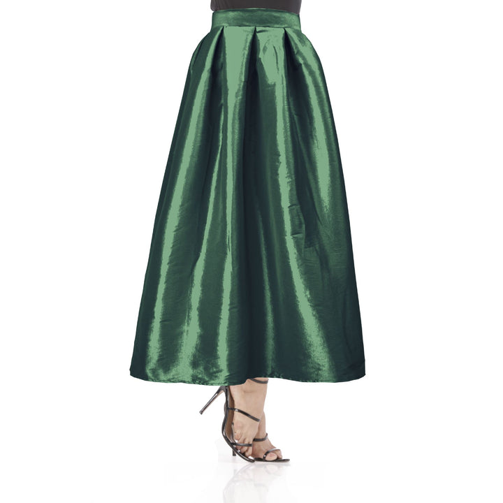 Damen Maxirock aus Satin mit hoher Taille & weitem Tellerrock Drune