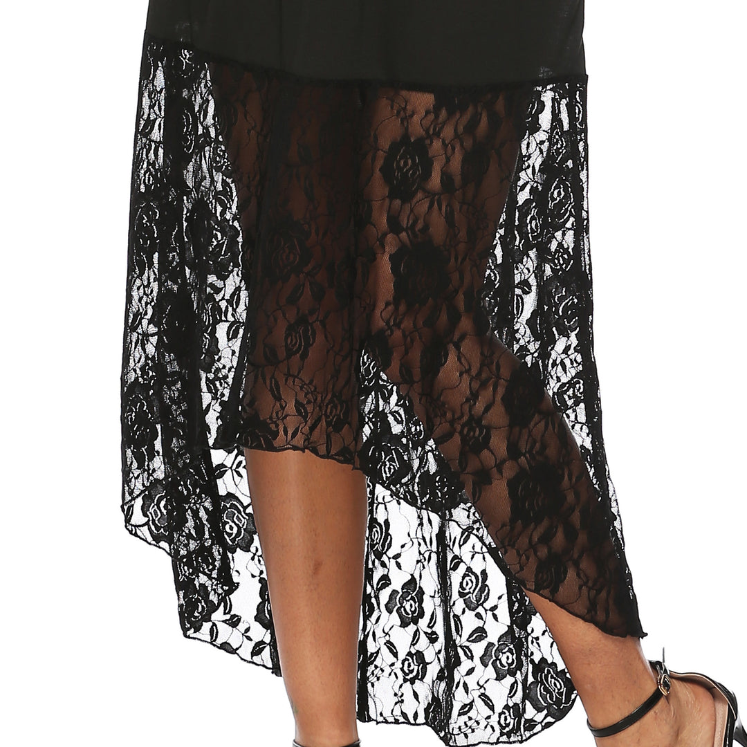Damen Maxikleid mit romantischen Spitzenakzenten Drune