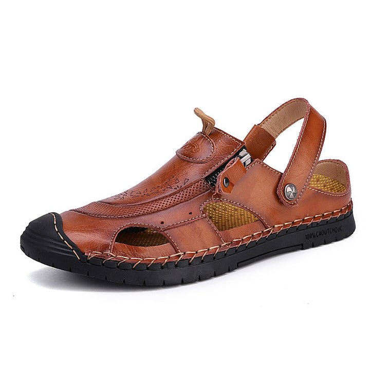 Herren Atmungsaktive Ledersandalen mit verstellbarem Riemensystem Drune
