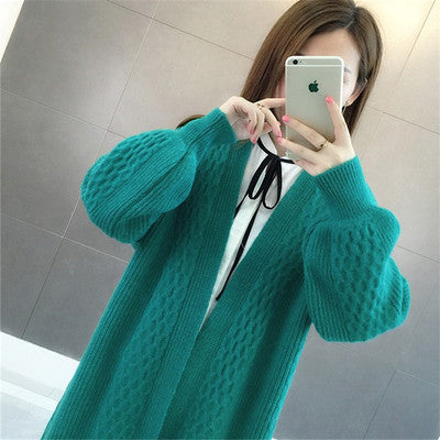 Damen Grobstrickcardigan mit offenem Schnitt und tiefem V-Ausschnitt Drune