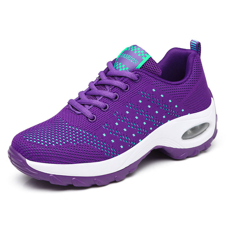 Damen nan leichter Mesh-Komfort-Sneaker mit integrierter Luftfederung, gepolsterter Fersenmanschette und federnder Wellenlaufsohle Drune