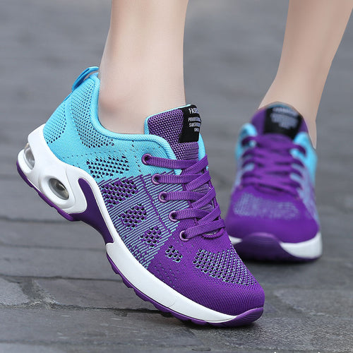 Damen nan atmungsaktiver Strick-Sneaker mit Dämpfungskapsel, stoßabsorbierender Zwischensohle und flexibler Laufsohle Drune