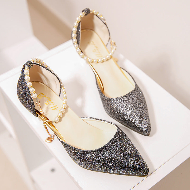 Damen Glitzernde High Heels mit eleganten Schmuckdetails Drune