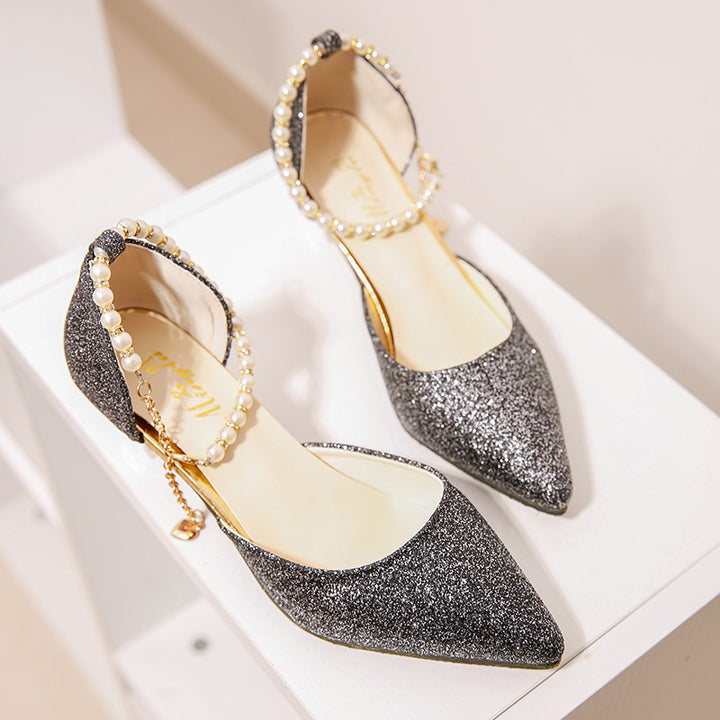 Damen Glitzernde High Heels mit eleganten Schmuckdetails Drune