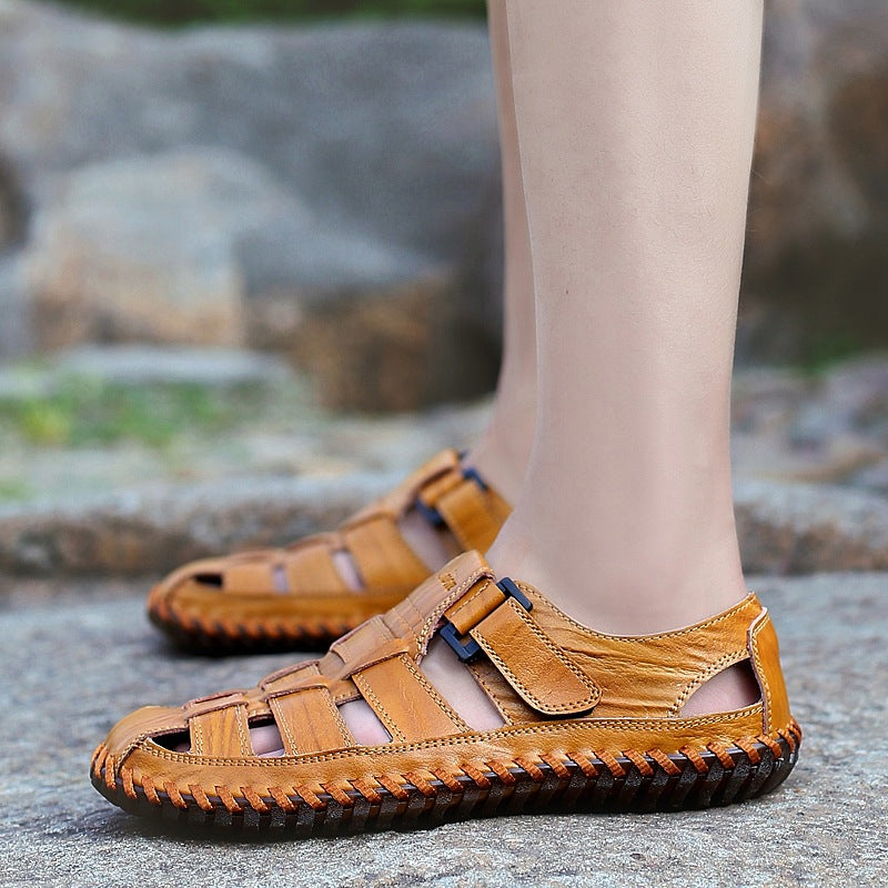 Herren Komfortable Leder-Sandalen mit individuell anpassbarem Riemen Drune