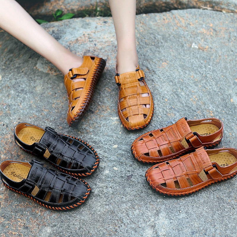 Herren Komfortable Leder-Sandalen mit individuell anpassbarem Riemen Drune
