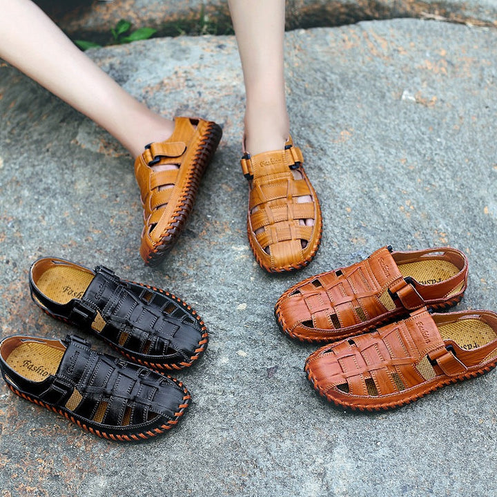 Herren Komfortable Leder-Sandalen mit individuell anpassbarem Riemen Drune