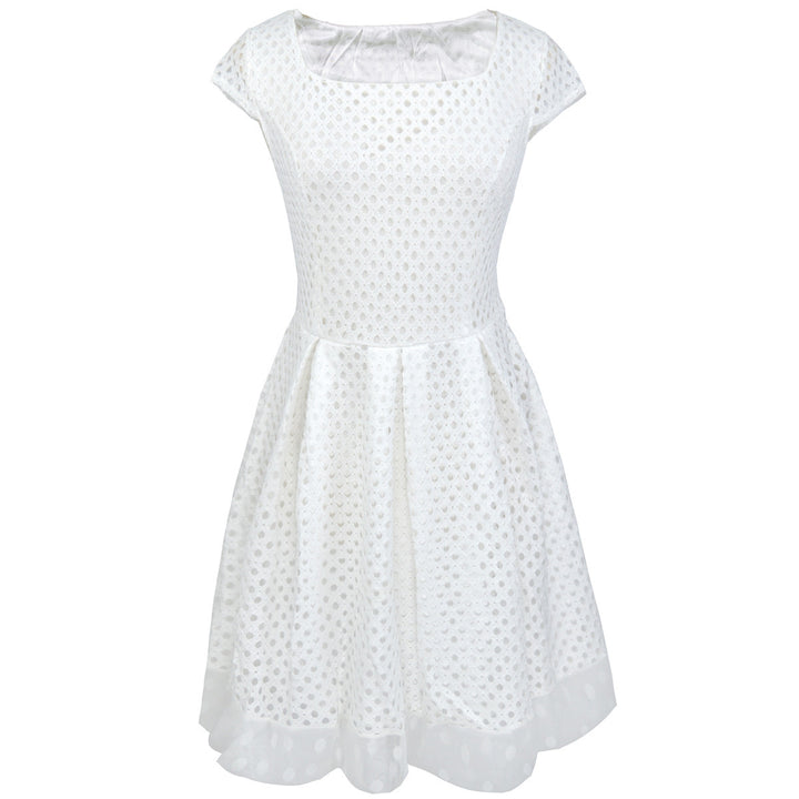Damen Sommerliches Kleid mit ausgefallenem Strukturdesign und breitem Taillengürtel Drune