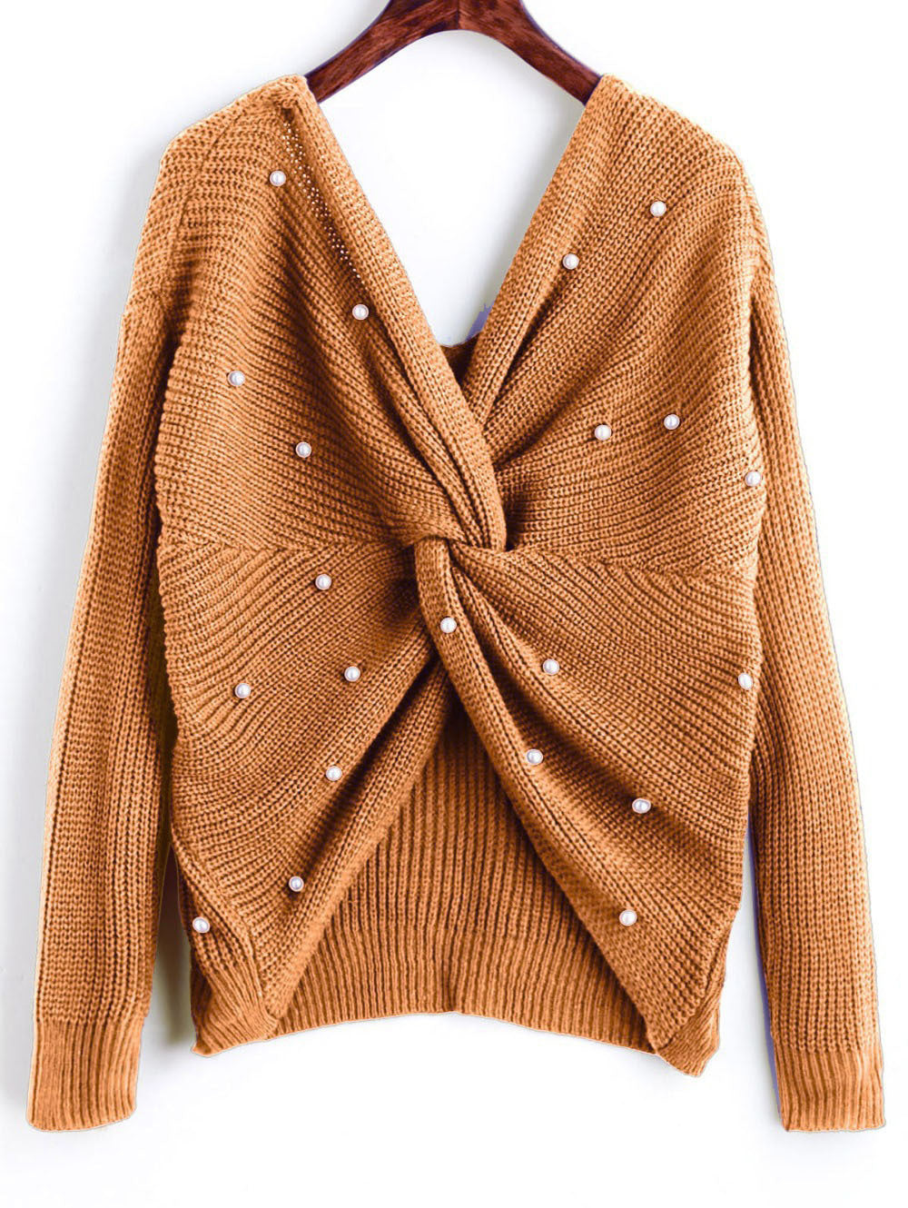 Damen Strickpullover im modernen Wickeldesign Drune