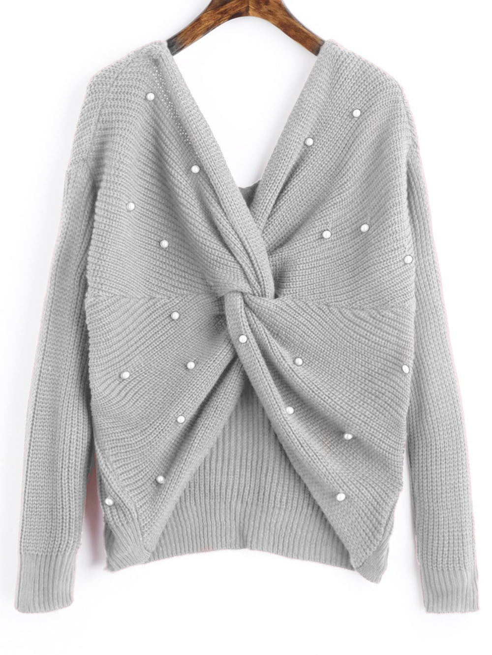 Damen Strickpullover im modernen Wickeldesign Drune