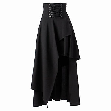Damen Eleganter asymmetrischer Rock mit Schnürung Drune