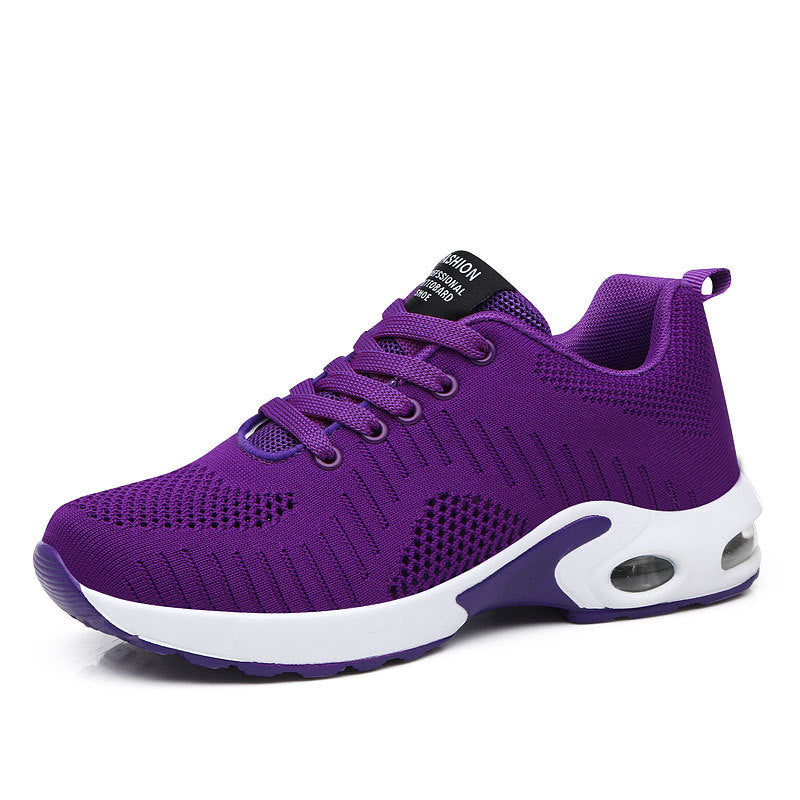 Damen nan leichte Strick-Fitnesssneaker mit sichtbarer Luftkammer-Dämpfung und viskoelastischer Innensohle Drune