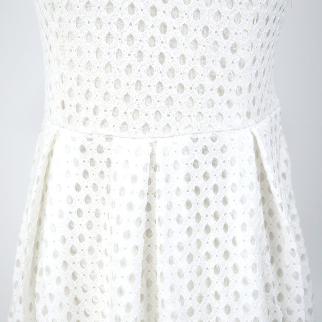 Damen Sommerliches Kleid mit ausgefallenem Strukturdesign und breitem Taillengürtel Drune