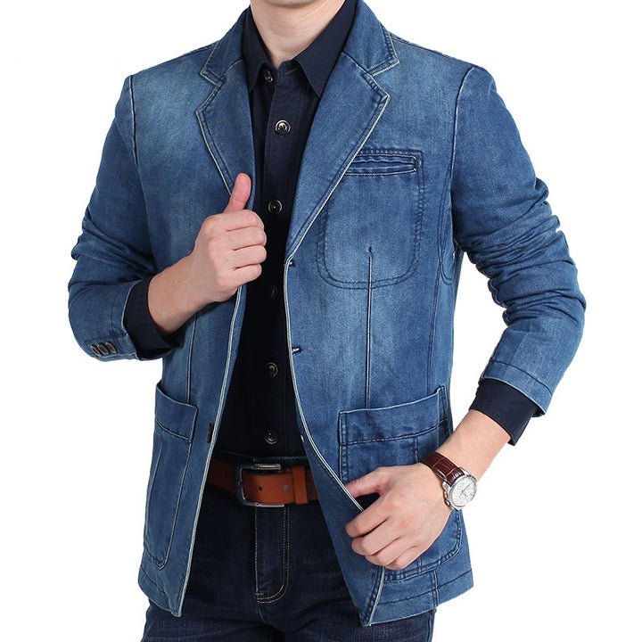 Herren Denim Freizeitblazer Drune