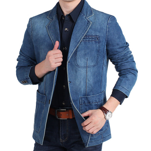 Herren Denim Freizeitblazer Drune