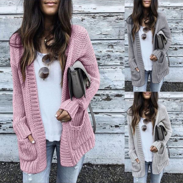 Damen Grobstrickcardigan mit lässigem Schnitt und tiefen Taschen Drune