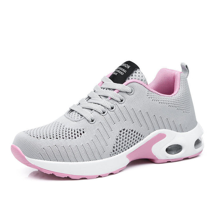 Damen nan leichte Strick-Fitnesssneaker mit sichtbarer Luftkammer-Dämpfung und viskoelastischer Innensohle Drune