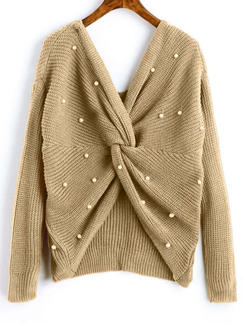 Damen Strickpullover im modernen Wickeldesign Drune
