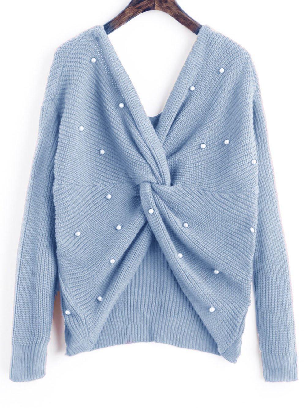 Damen Strickpullover im modernen Wickeldesign Drune