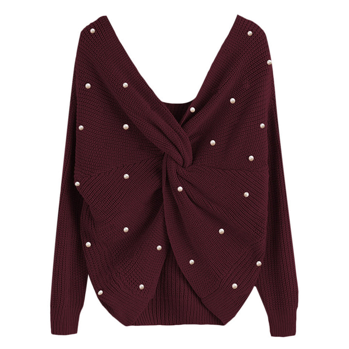 Damen Strickpullover im modernen Wickeldesign Drune