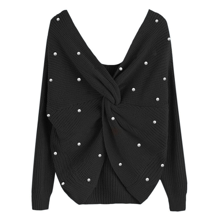 Damen Strickpullover im modernen Wickeldesign Drune