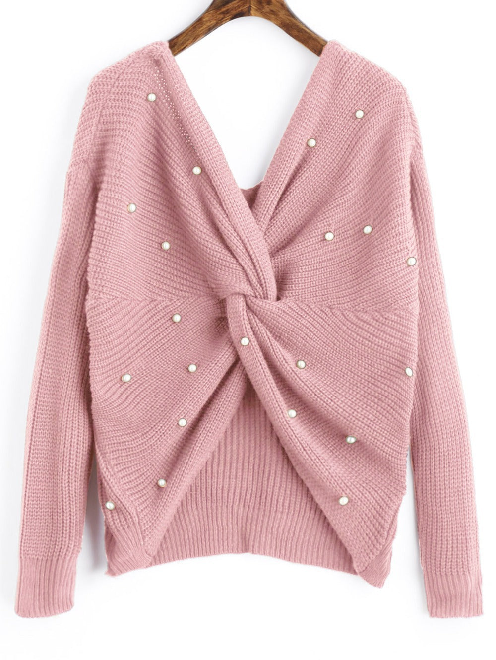 Damen Strickpullover im modernen Wickeldesign Drune