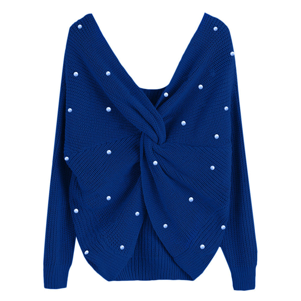 Damen Strickpullover im modernen Wickeldesign Drune