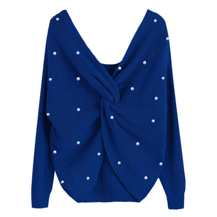 Damen Strickpullover im modernen Wickeldesign Drune