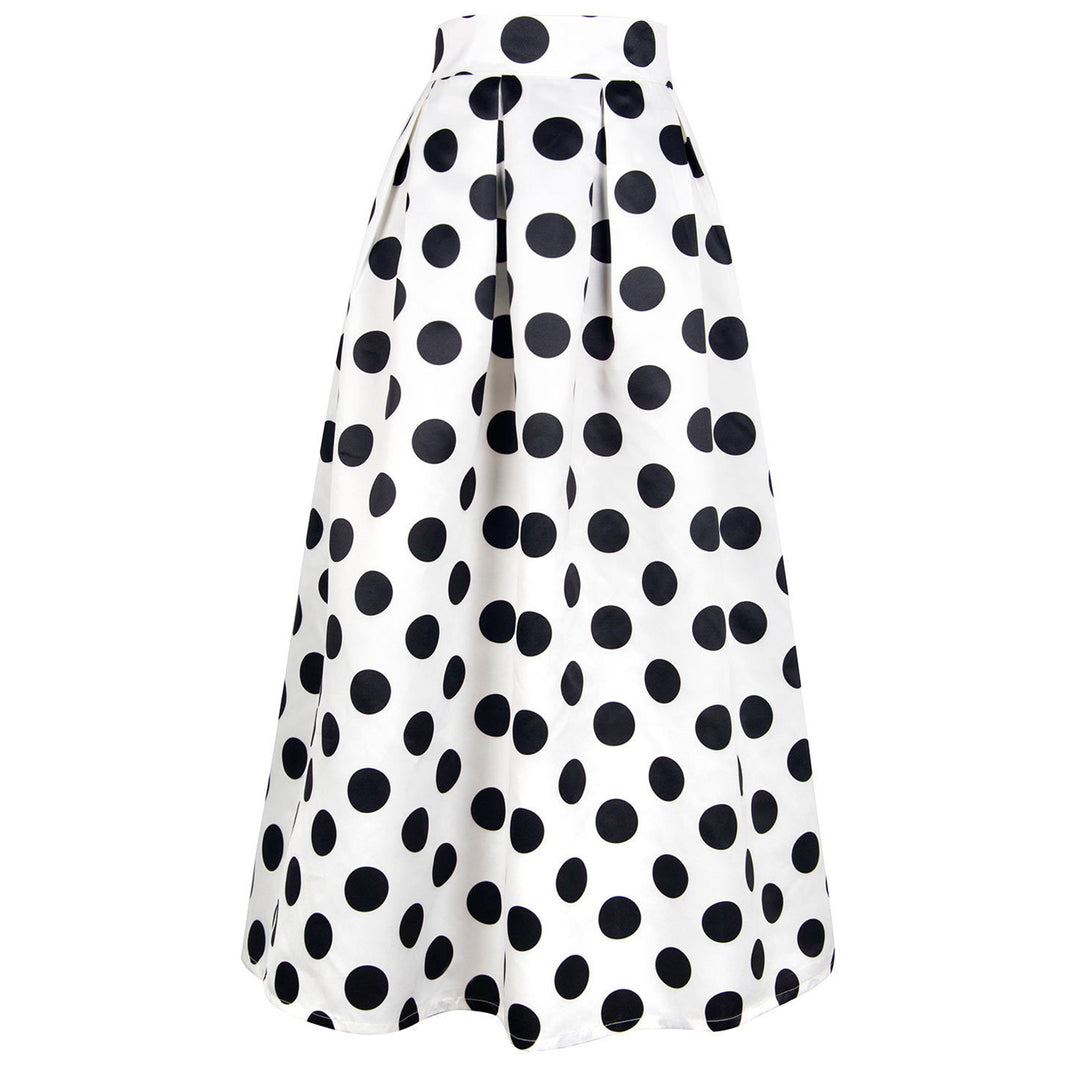 Damen Tellerrock mit großflächigem Polka-Dot-Muster Drune
