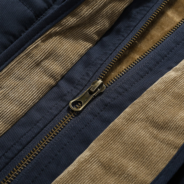 Herren Wasserabweisende gefütterte Parka mit Kapuze Thermofutter und Mehreren Taschen Drune