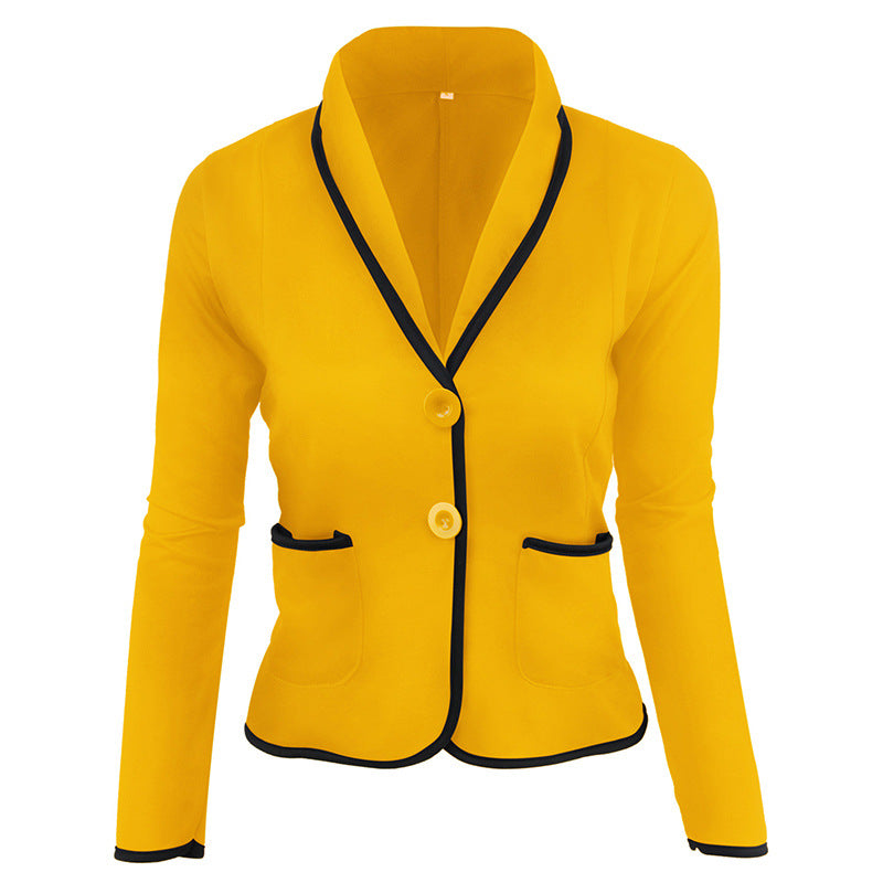 Damen Taillierter Jersey-Blazer mit Schalkragen & Kontrastpaspel Drune