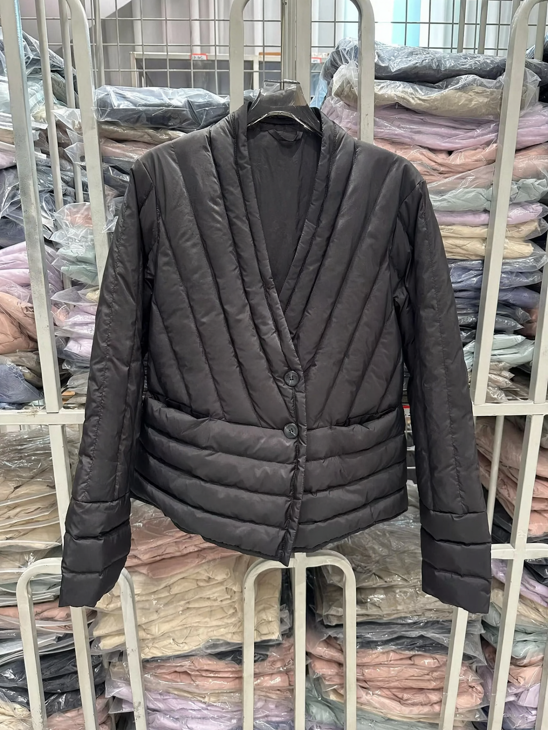 Leichte V-Ausschnitt Daunenjacke für Damen