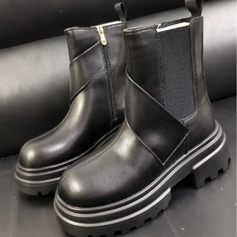 Herren-Chelsea-Stiefel, gefüttert, mit Plateau