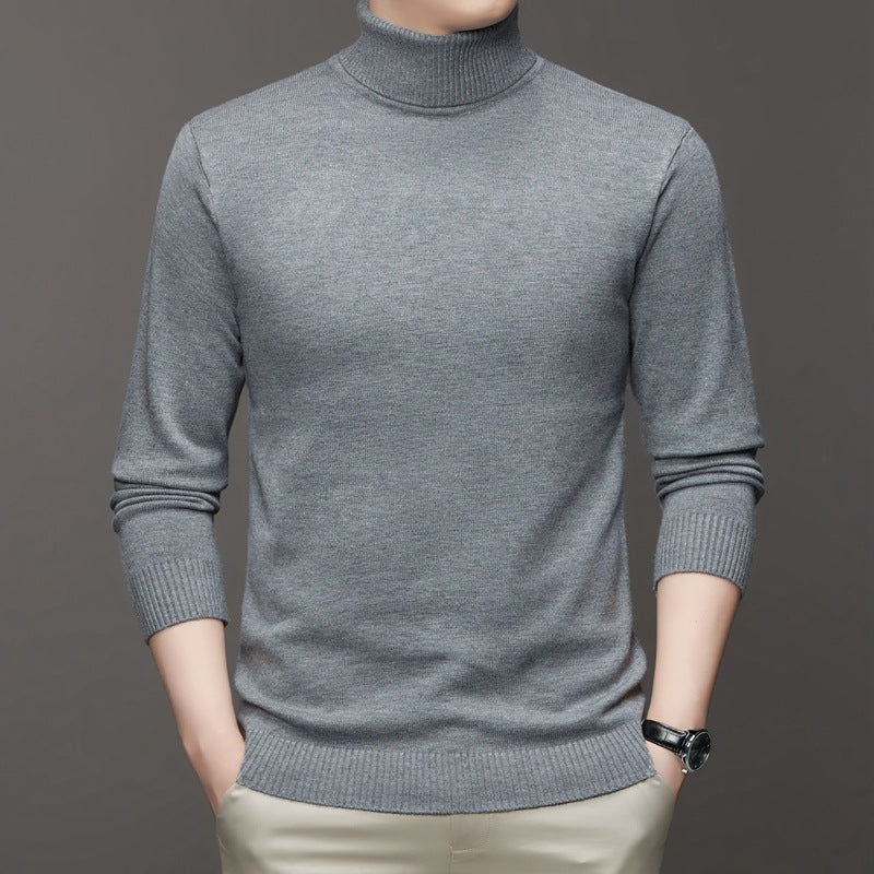 Herren-Strickpullover, Stehkragen, schmale Passform