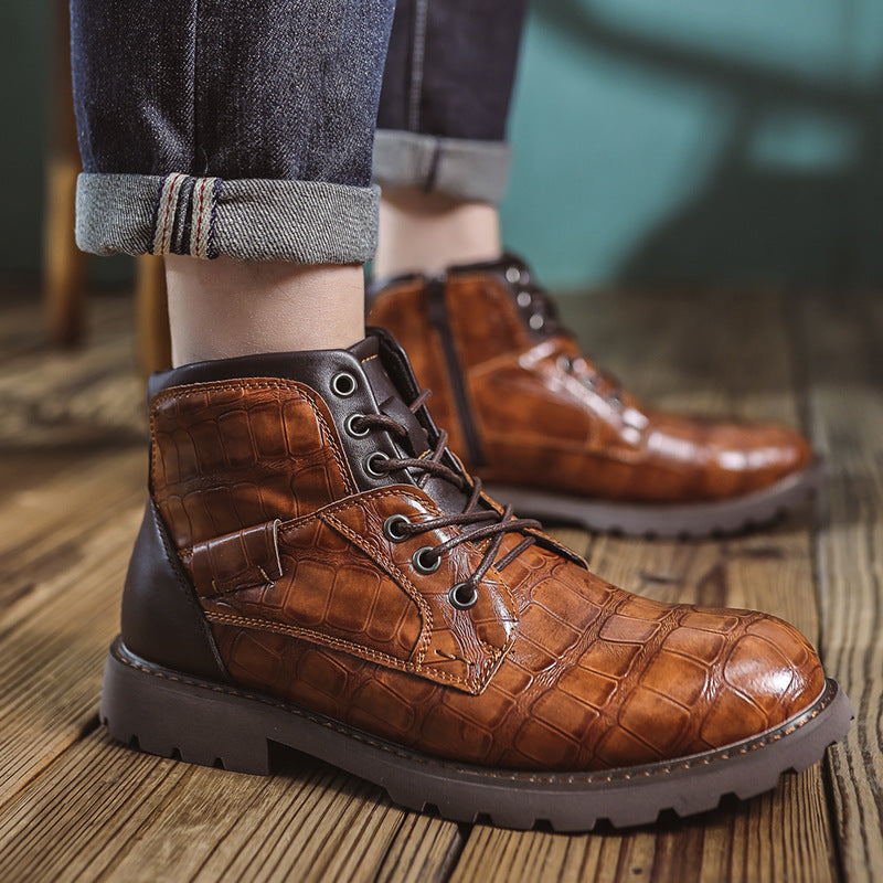 Herren-Stiefel im Retro-Stil mit Reißverschluss
