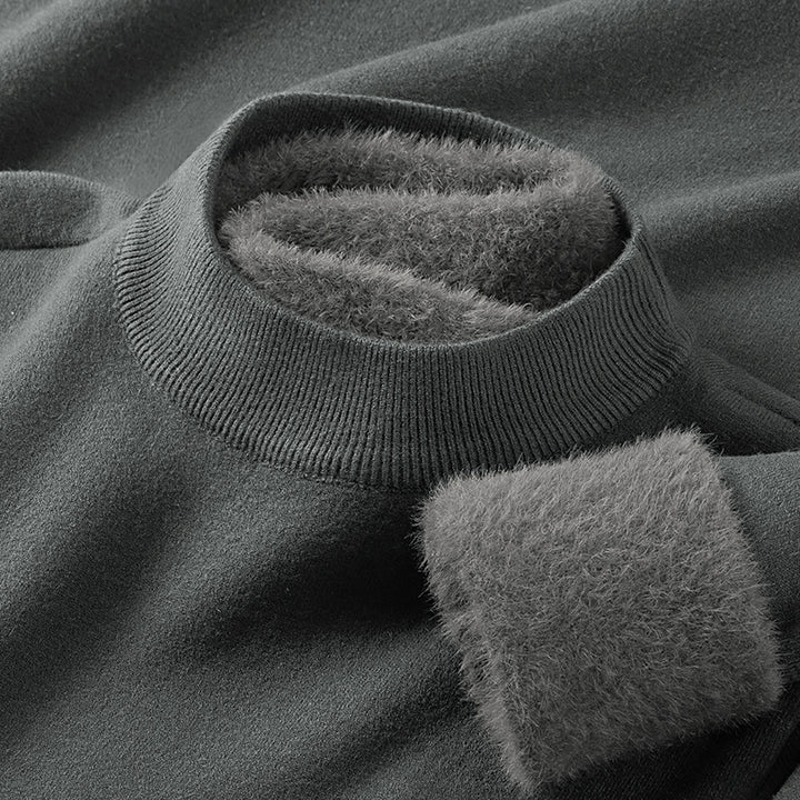 Herren-Pullover mit Stehkragen aus Modal-Wollmischung