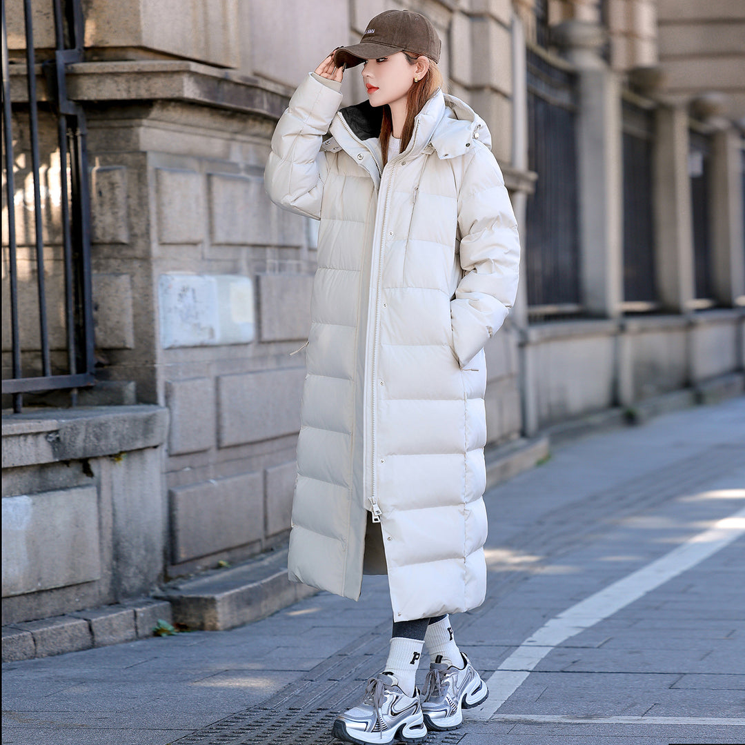 Extra lange Damen-Daunenjacke für extreme Kälte