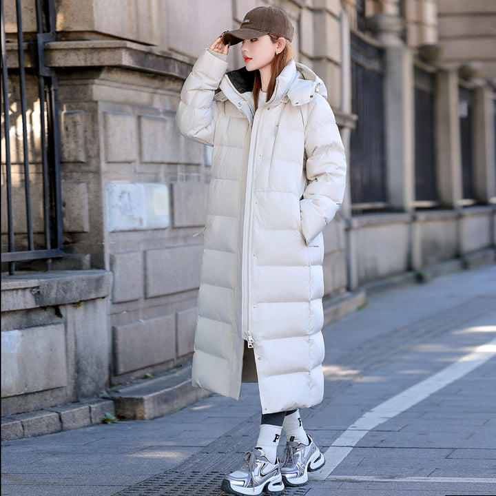 Extra lange Damen-Daunenjacke für extreme Kälte