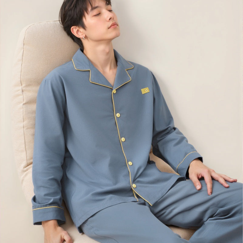 Herren-Pyjama-Set, Baumwolle, geknöpft, verschiedene Größen